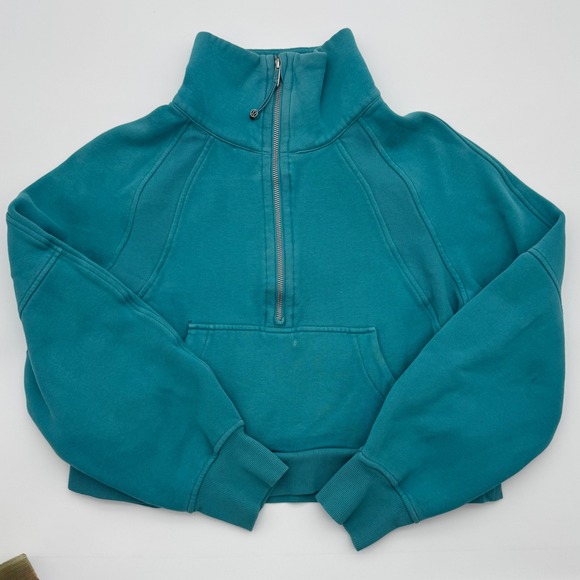 Lululemon Tops - Lululemon Scuba Oversized Half-Zip Hoodie Teal Blue Green XS/S